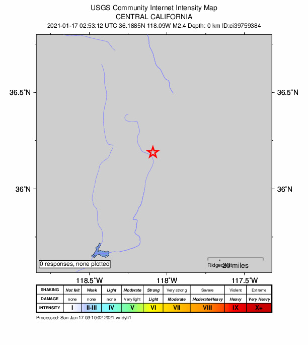 Did You Feel It? map: shaking reported by the public
