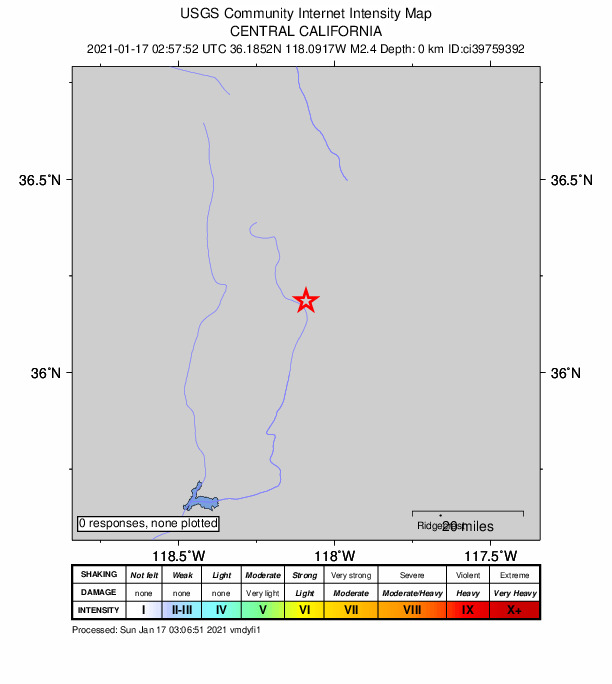 Did You Feel It? map: shaking reported by the public