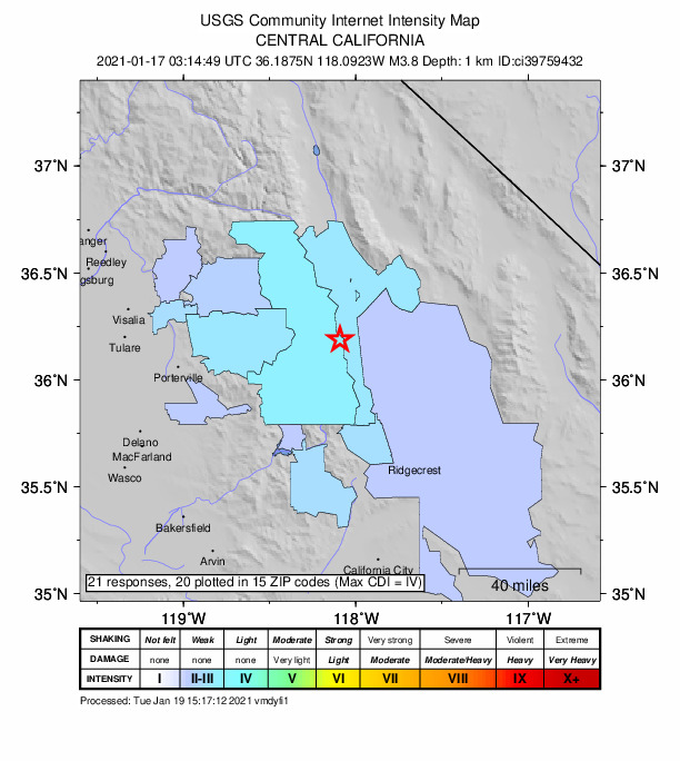 Did You Feel It? map: shaking reported by the public