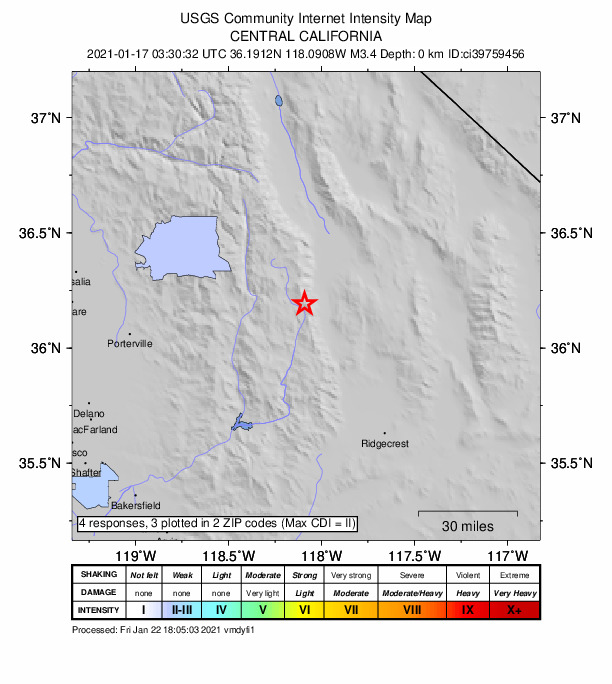 Did You Feel It? map: shaking reported by the public