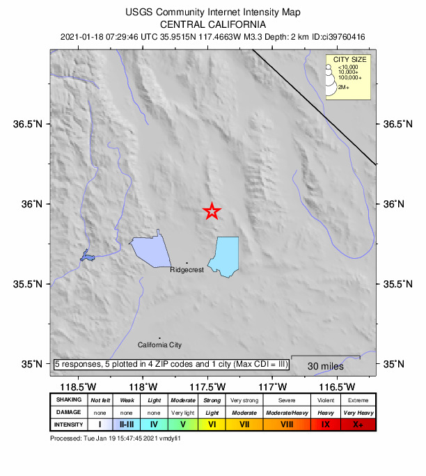 Did You Feel It? map: shaking reported by the public