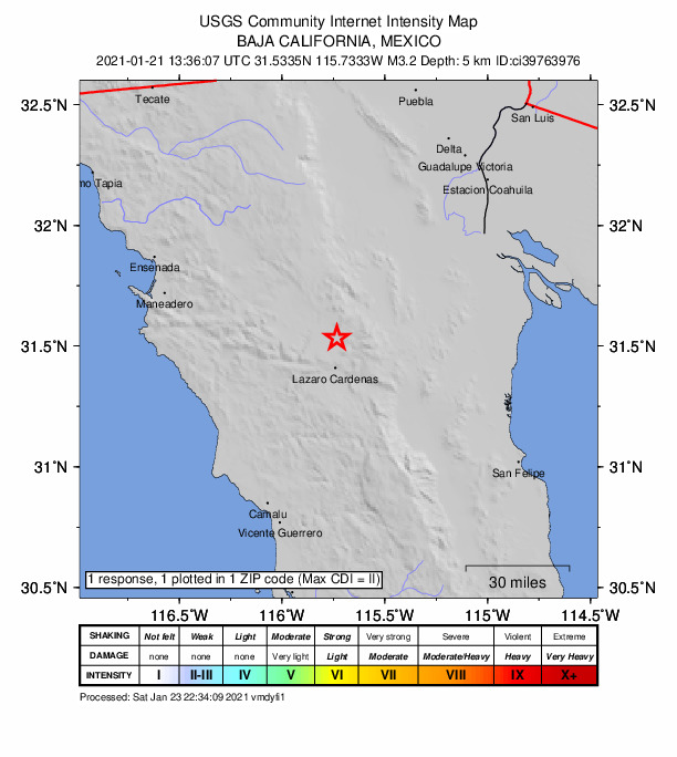 Did You Feel It? map: shaking reported by the public