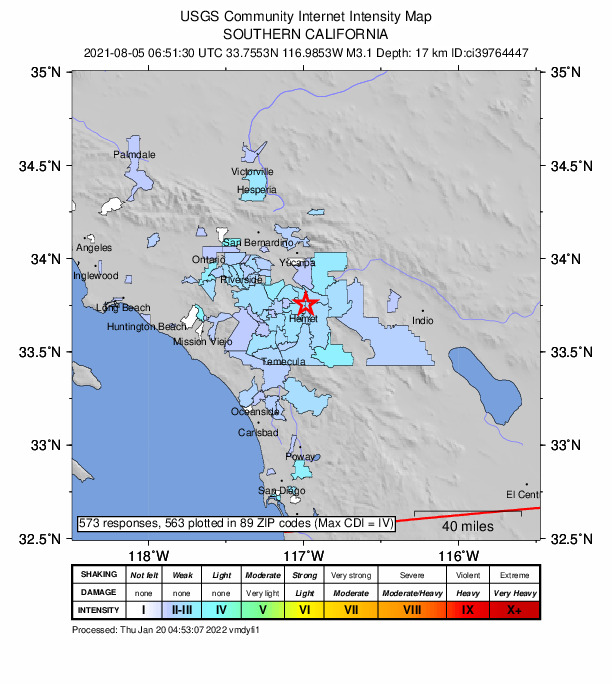 Did You Feel It? map: shaking reported by the public