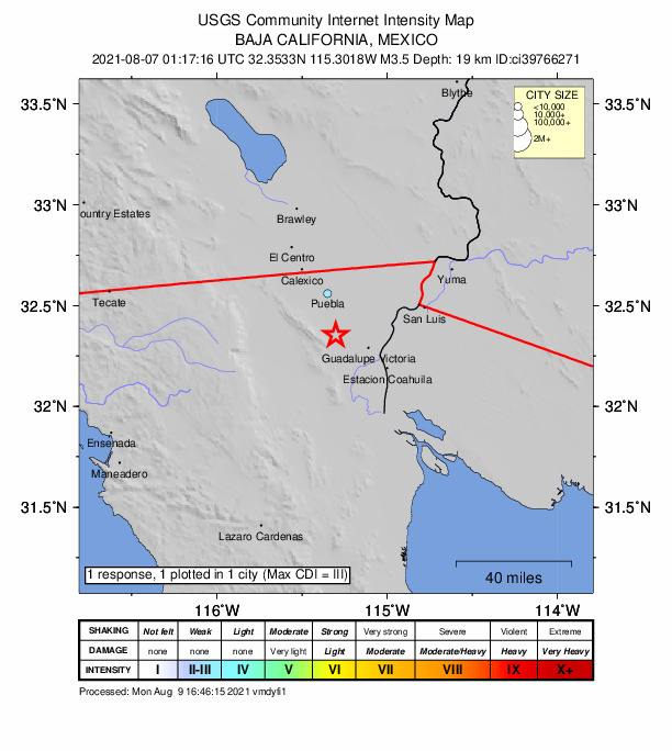Did You Feel It? map: shaking reported by the public