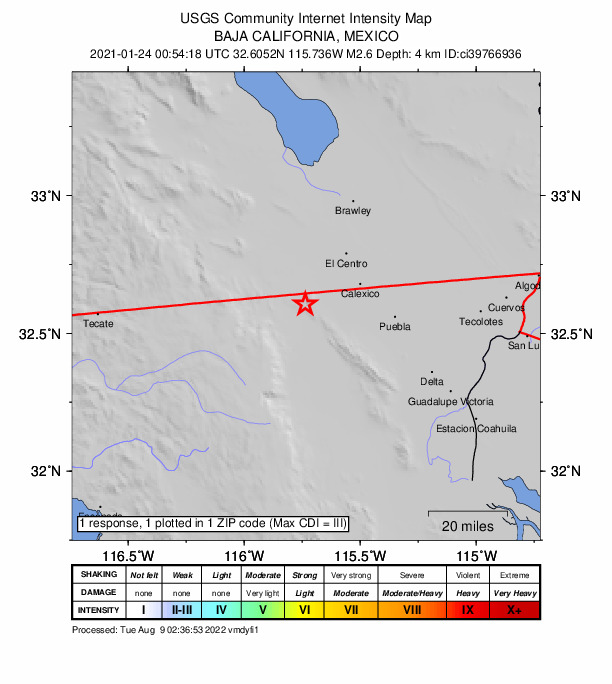 Did You Feel It? map: shaking reported by the public