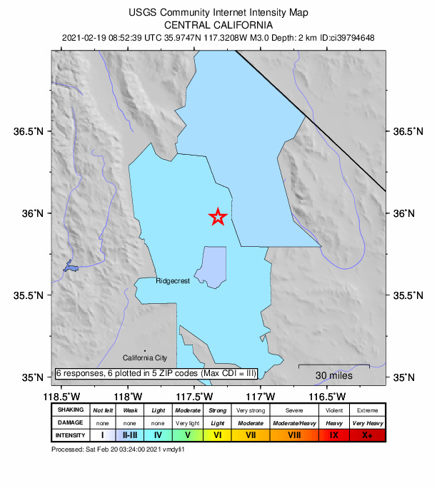 Did You Feel It? map: shaking reported by the public