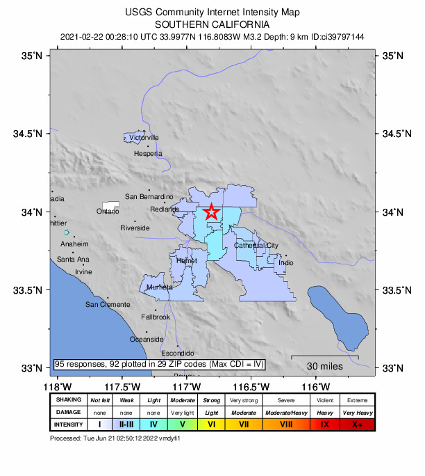 Did You Feel It? map: shaking reported by the public