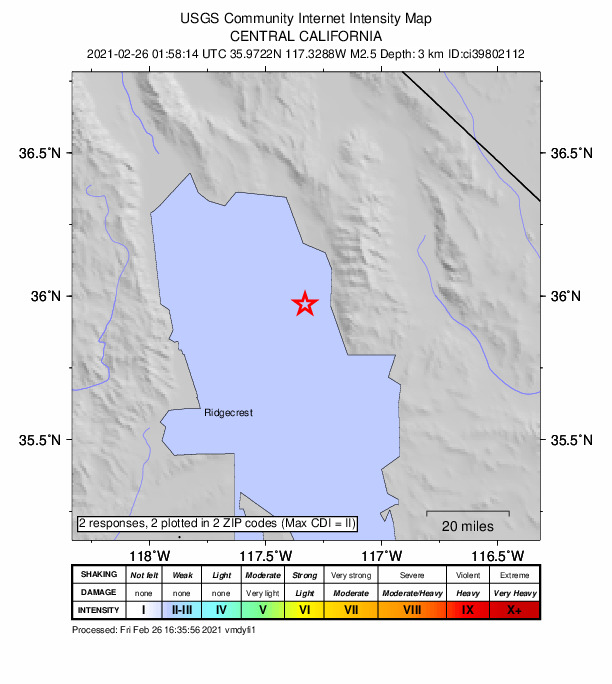 Did You Feel It? map: shaking reported by the public