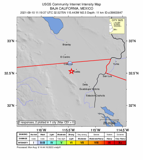 Did You Feel It? map: shaking reported by the public