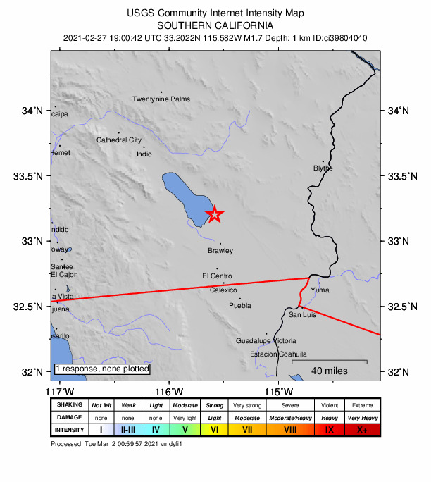 Did You Feel It? map: shaking reported by the public