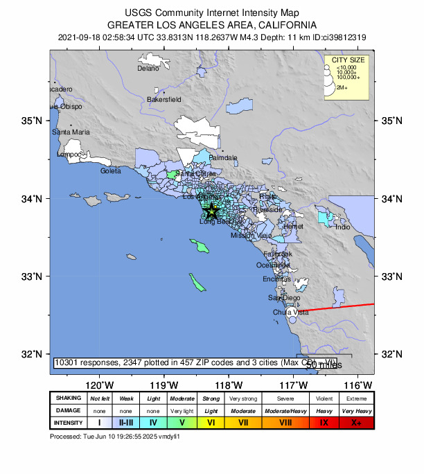 Did You Feel It? map: shaking reported by the public
