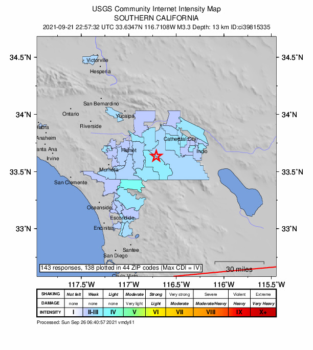 Did You Feel It? map: shaking reported by the public