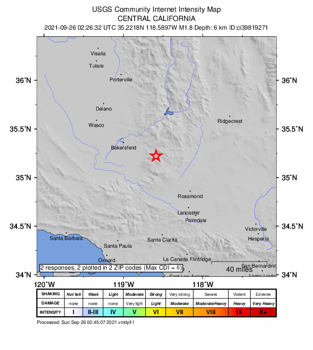 Did You Feel It? map: shaking reported by the public