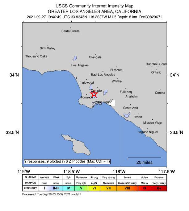 Did You Feel It? map: shaking reported by the public