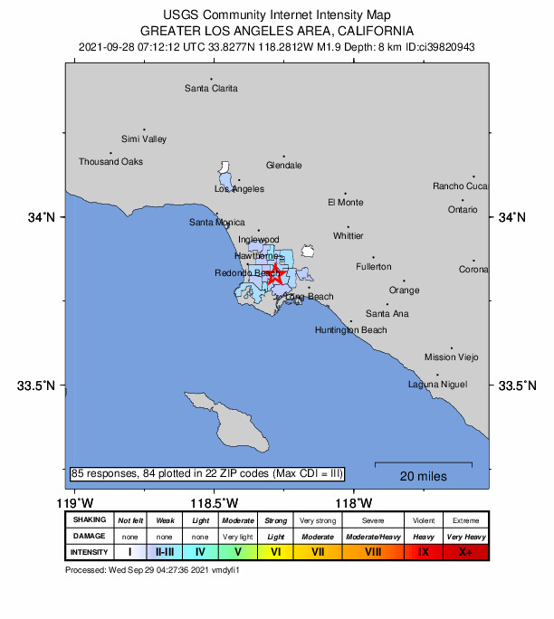 Did You Feel It? map: shaking reported by the public