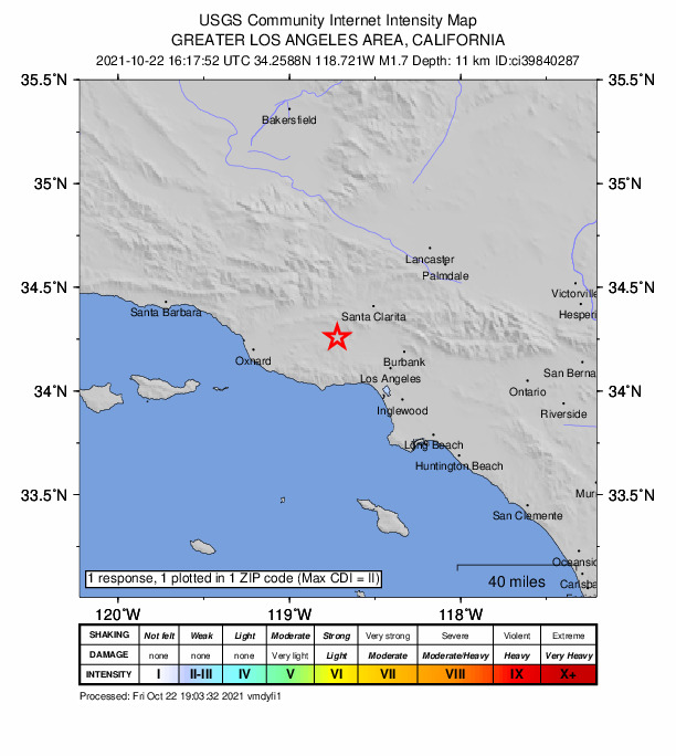 Did You Feel It? map: shaking reported by the public