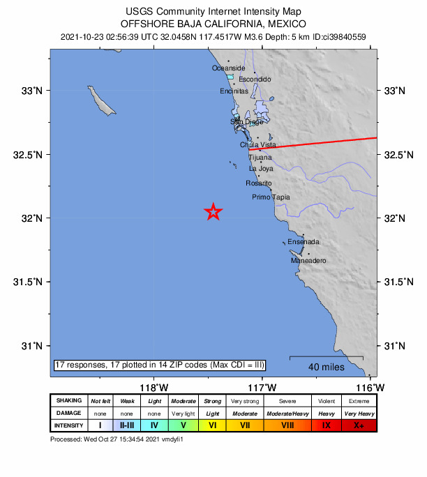 Did You Feel It? map: shaking reported by the public