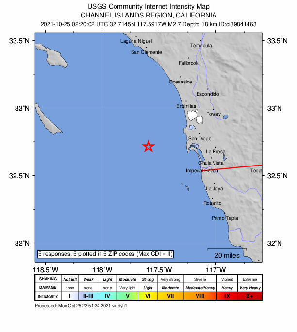 Did You Feel It? map: shaking reported by the public