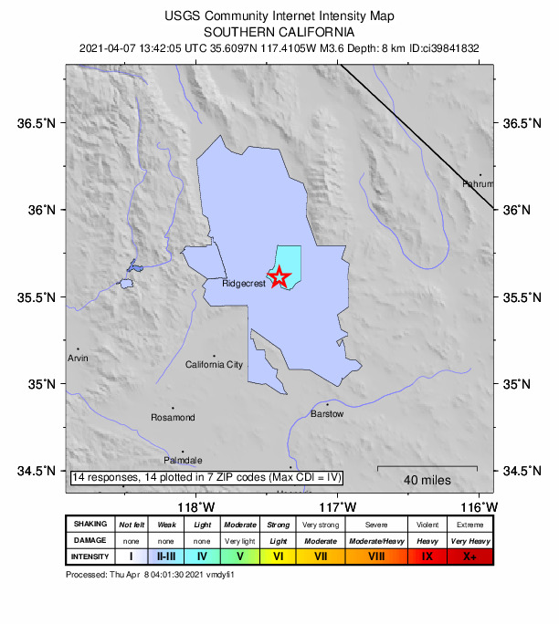 Did You Feel It? map: shaking reported by the public