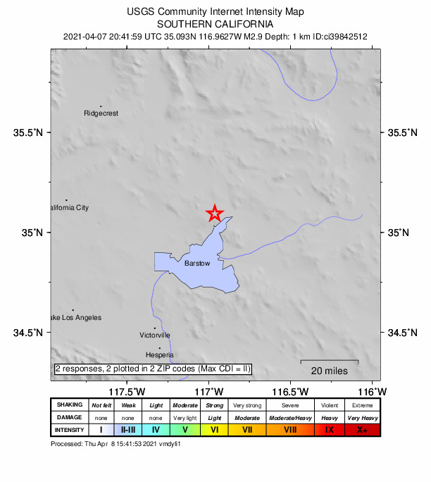 Did You Feel It? map: shaking reported by the public