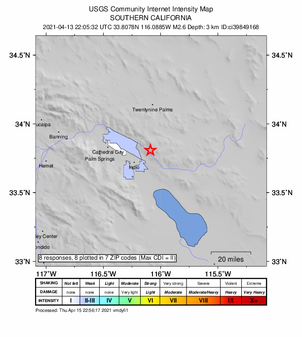 Did You Feel It? map: shaking reported by the public