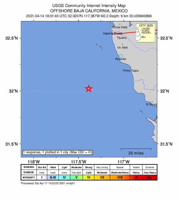 Did You Feel It? map: shaking reported by the public