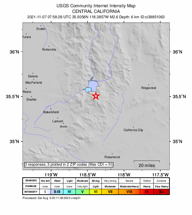 Did You Feel It? map: shaking reported by the public