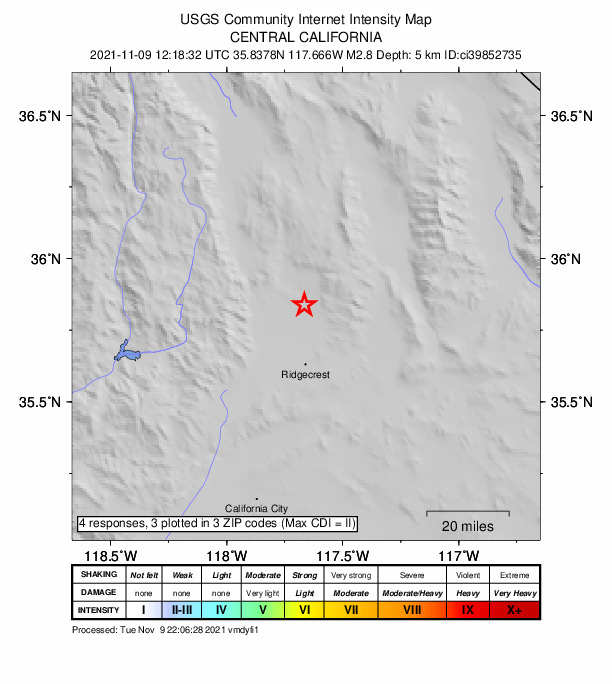 Did You Feel It? map: shaking reported by the public