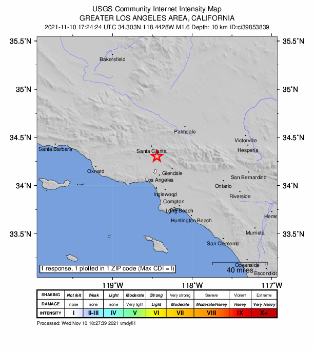 Did You Feel It? map: shaking reported by the public