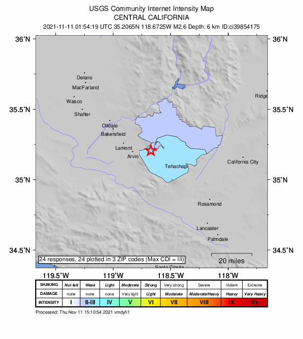 Did You Feel It? map: shaking reported by the public