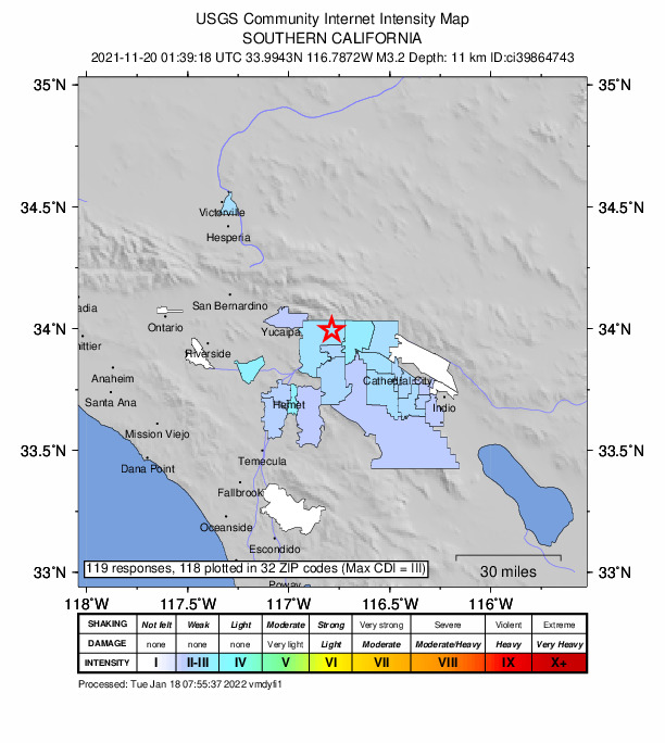 Did You Feel It? map: shaking reported by the public