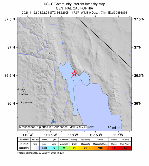 Did You Feel It? map: shaking reported by the public