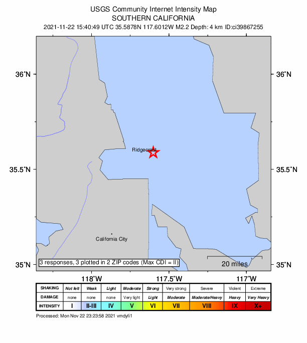 Did You Feel It? map: shaking reported by the public