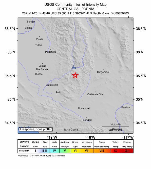 Did You Feel It? map: shaking reported by the public