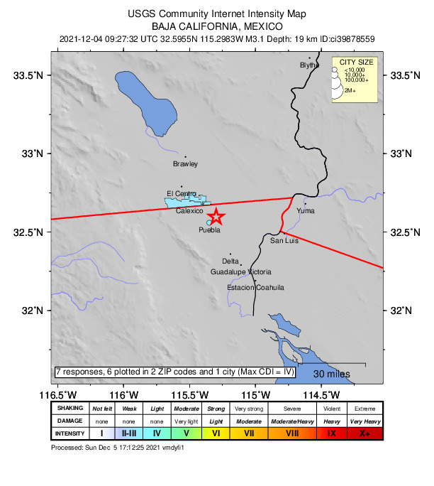 Did You Feel It? map: shaking reported by the public