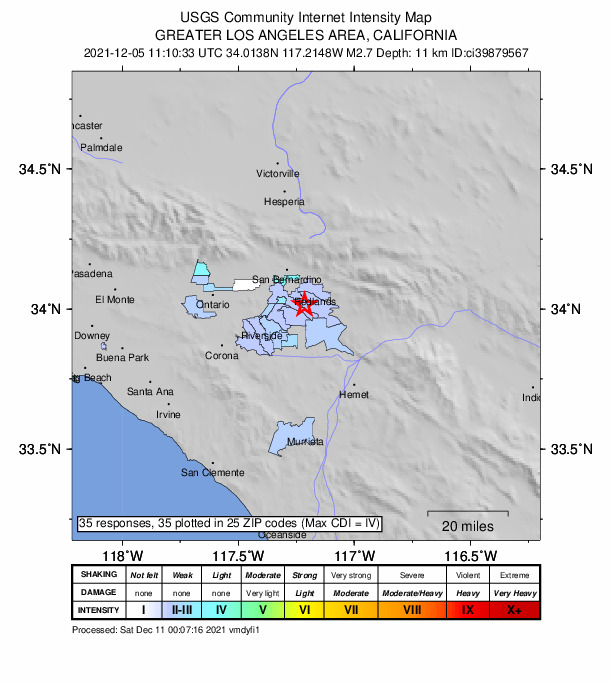 Did You Feel It? map: shaking reported by the public