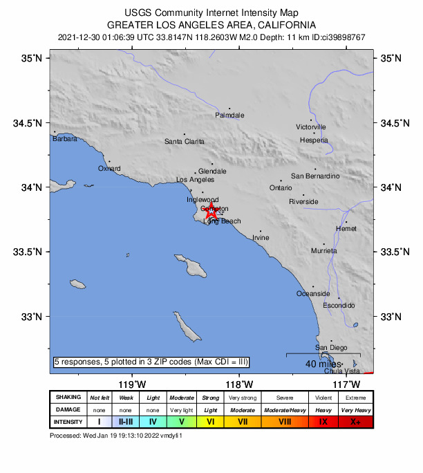 Did You Feel It? map: shaking reported by the public