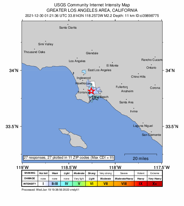 Did You Feel It? map: shaking reported by the public