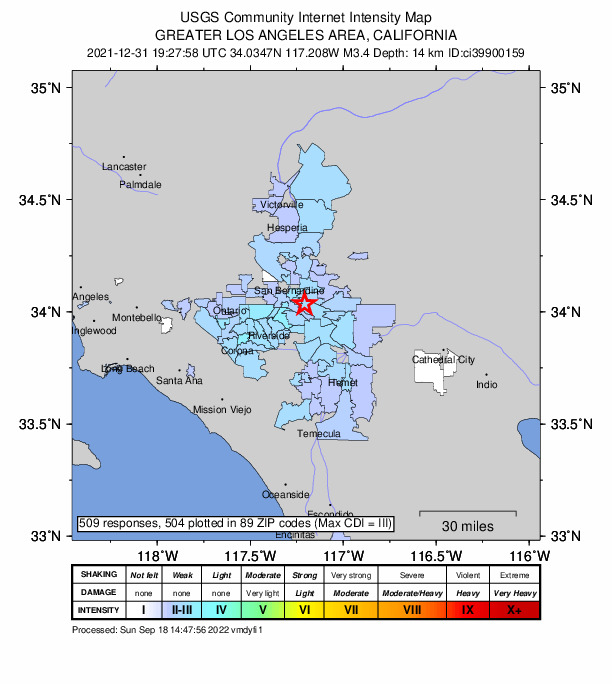 Did You Feel It? map: shaking reported by the public