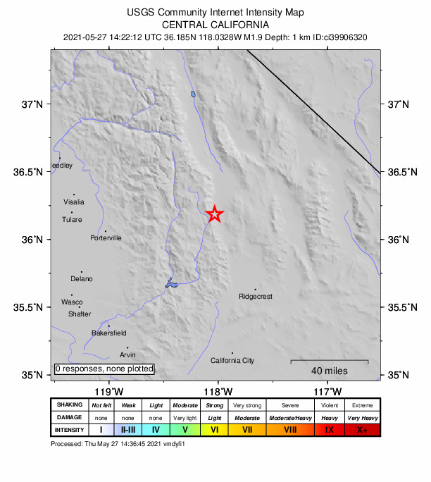 Did You Feel It? map: shaking reported by the public