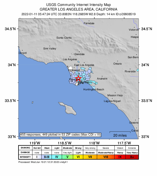 Did You Feel It? map: shaking reported by the public