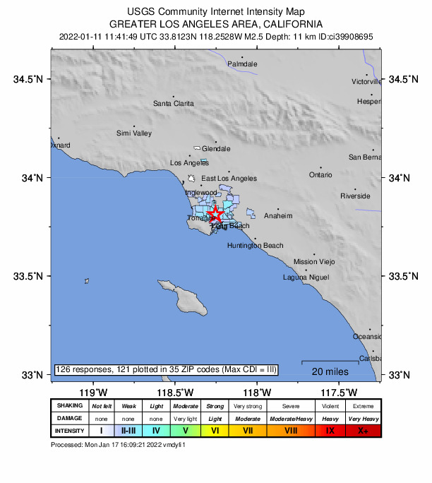 Did You Feel It? map: shaking reported by the public