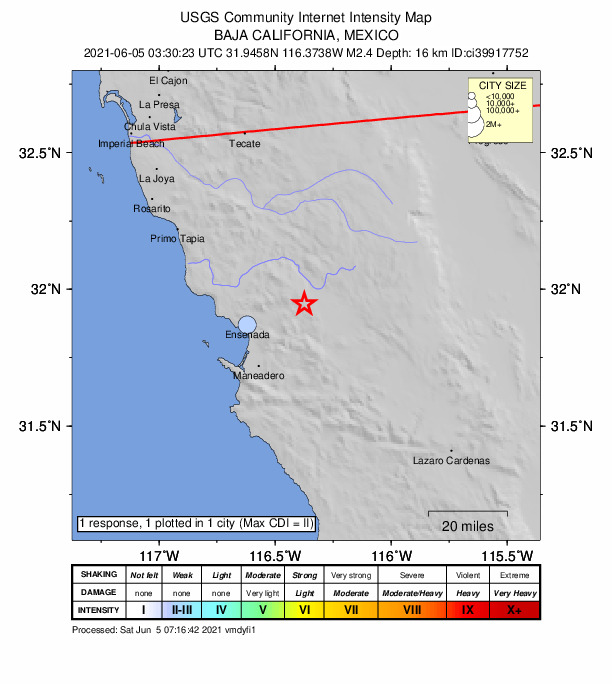 Did You Feel It? map: shaking reported by the public