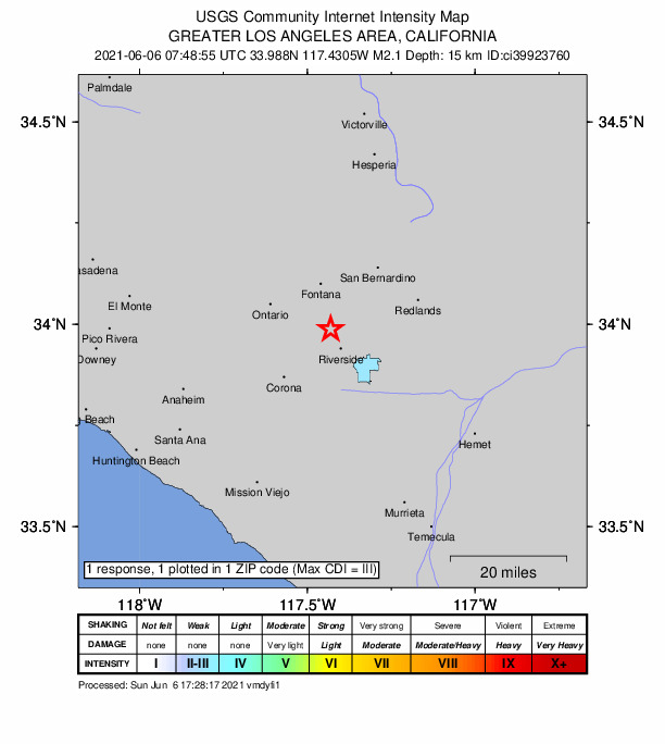 Did You Feel It? map: shaking reported by the public