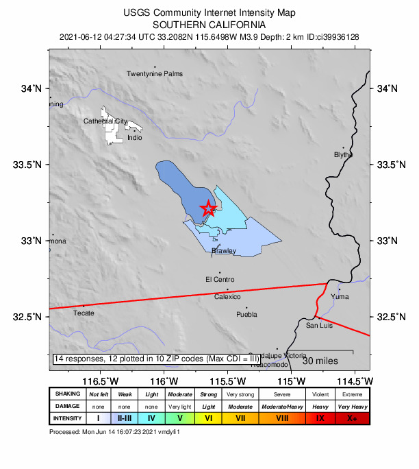 Did You Feel It? map: shaking reported by the public