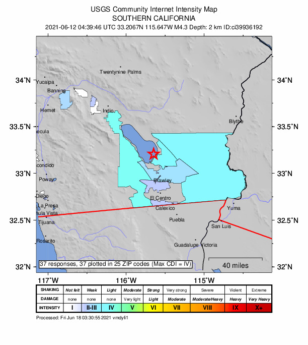 Did You Feel It? map: shaking reported by the public