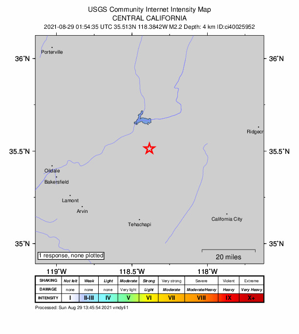 Did You Feel It? map: shaking reported by the public