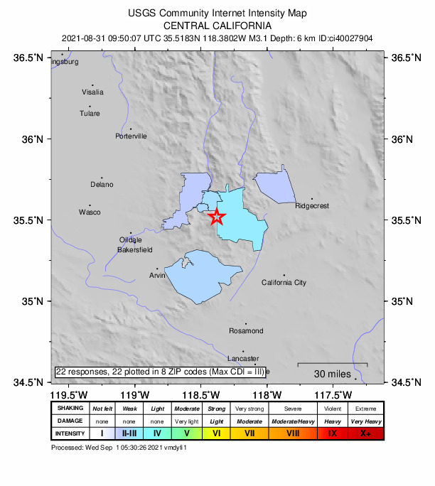 Did You Feel It? map: shaking reported by the public