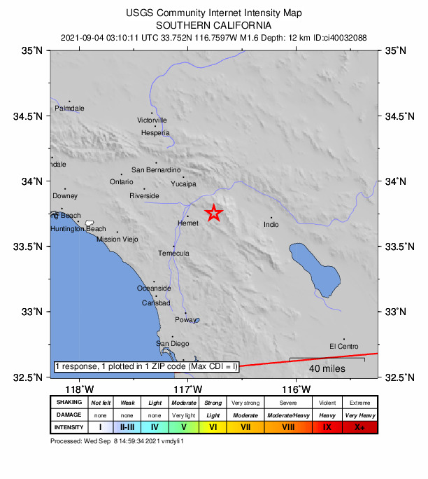 Did You Feel It? map: shaking reported by the public