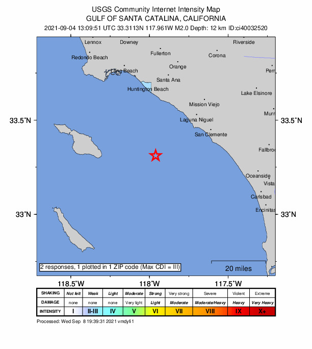 Did You Feel It? map: shaking reported by the public